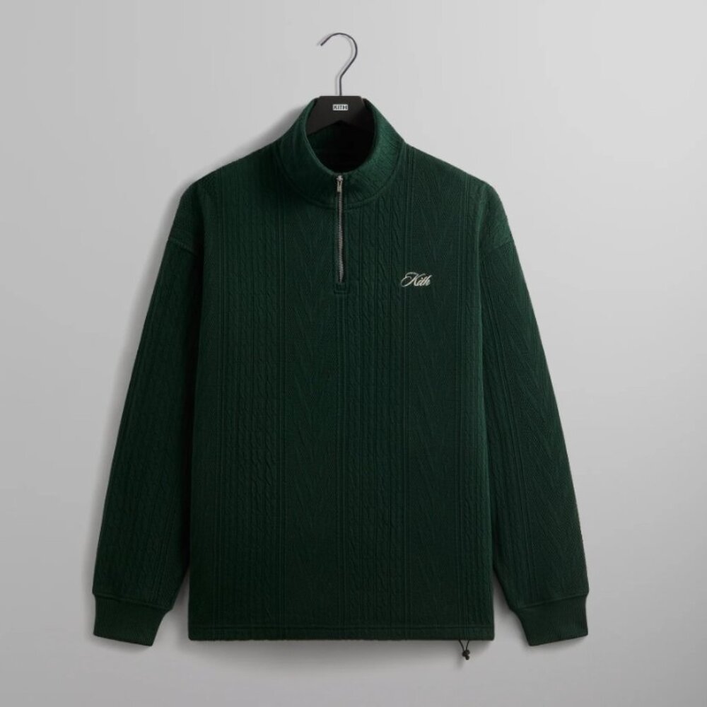 KITH Men's Cable Fleece Quarter Zip - Size L - NWT